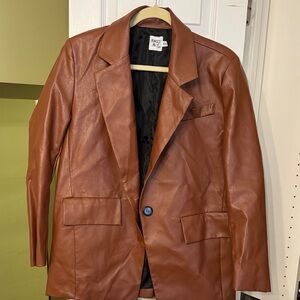 Princess Polly Brown Faux Leather Jacket